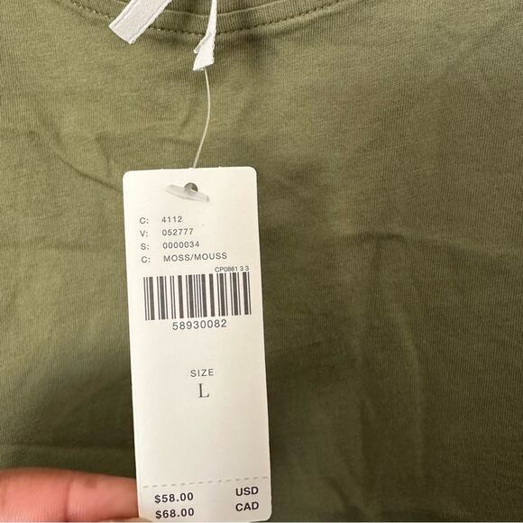 New Anthropologie Top Green Shoulder Padded T-shirt Sleeveless Crew Round Neck L - Picture 5 of 10